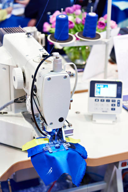 Sewing machine in craft workshop